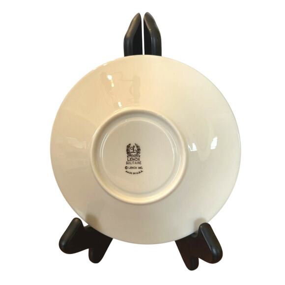 Lenox Solitaire Ivory China Platinum Rimmed Saucer 6 Inch - Picture 7 of 11